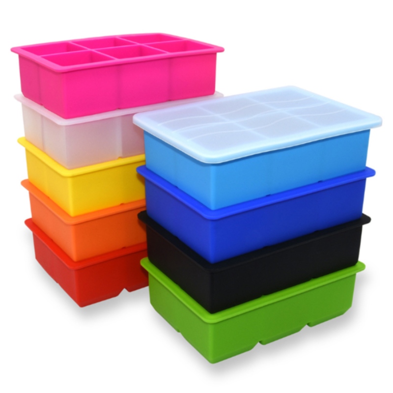 Rejilla de hielo de gel de sílice Modelo de rejilla de hielo de 8 rejillas Rejilla de hielo de 8 rejillas con tapa