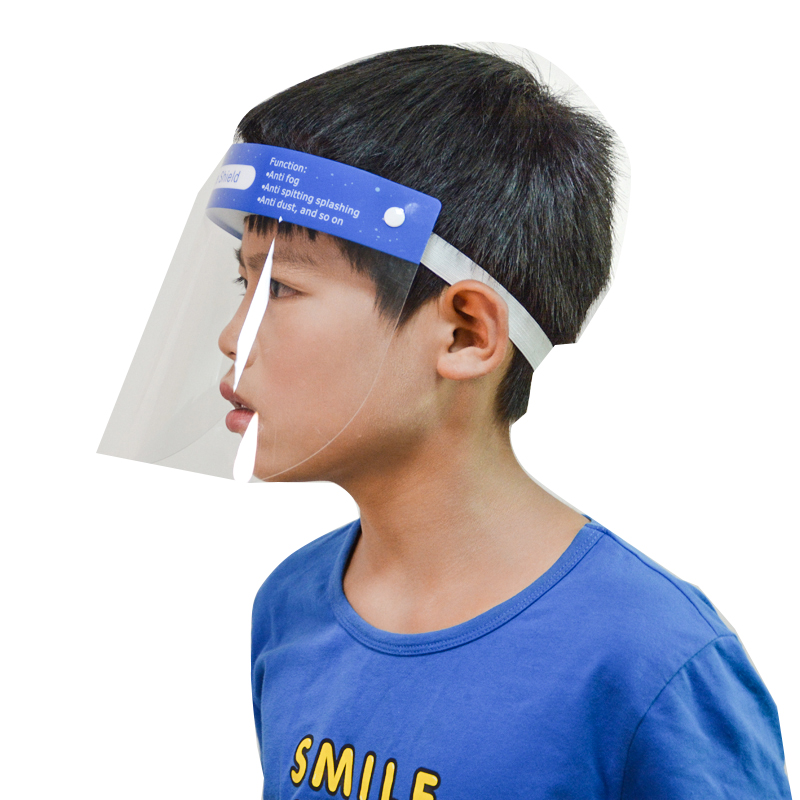 Protector de plástico anti niebla para niños, protector facial, protector facial