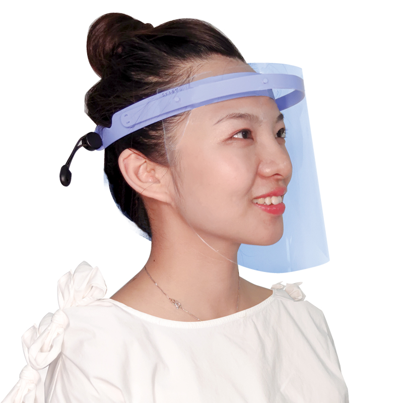 Precio de fábrica 0.25mm transparente Anti niebla revestimiento visera ajustable protector facial