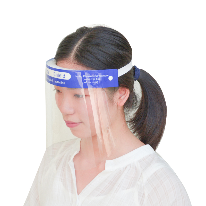 Venda plástica transparente del protector facial del visera facial llena reutilizable del logotipo de encargo con la esponja