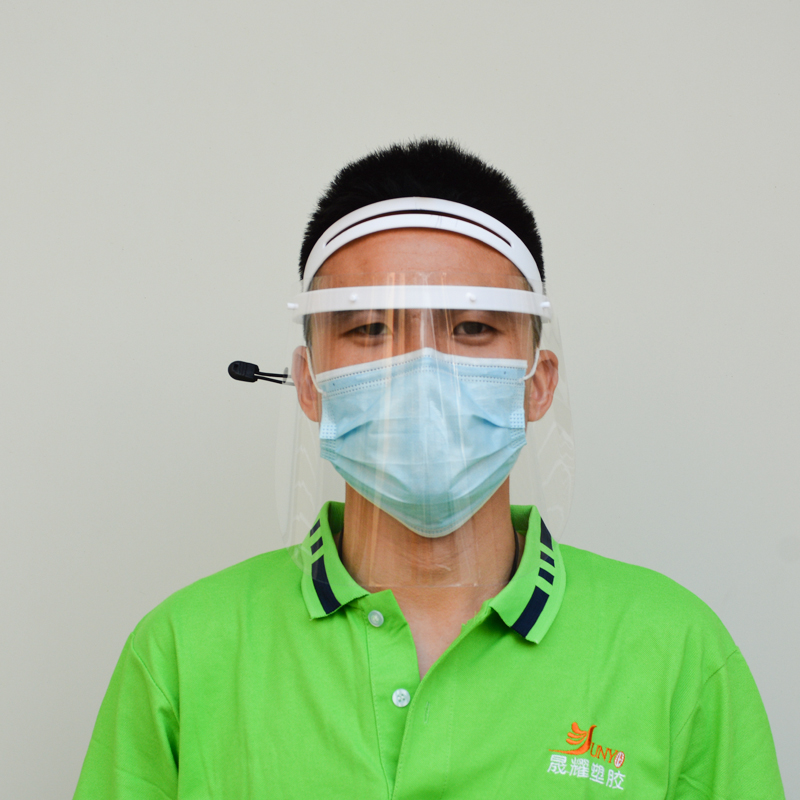 Fabricante Pantalla facial de seguridad antiniebla ajustable Pantalla facial Visera facial de protección completa de plástico