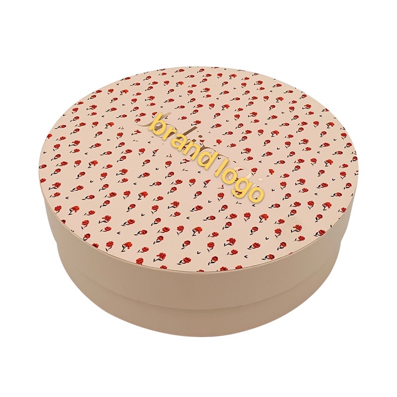 Etiquetas de lámina rosa, cajas de almacenamiento, cajas de regalos circulares.