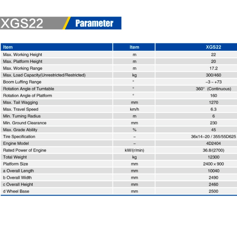 Plataformas elevadoras telescópicas XGS22
