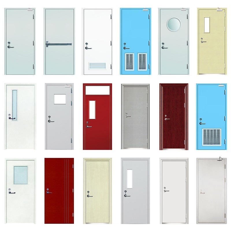Doulble de alta calidad con servicio OEM Puerta de acero resistente al fuego Puertas cortafuegos interiores de seguridad inoxidable baratas Puerta cortafuegos de acero con barra de empuje Seguridad personalizada Buena entrada de metal in...