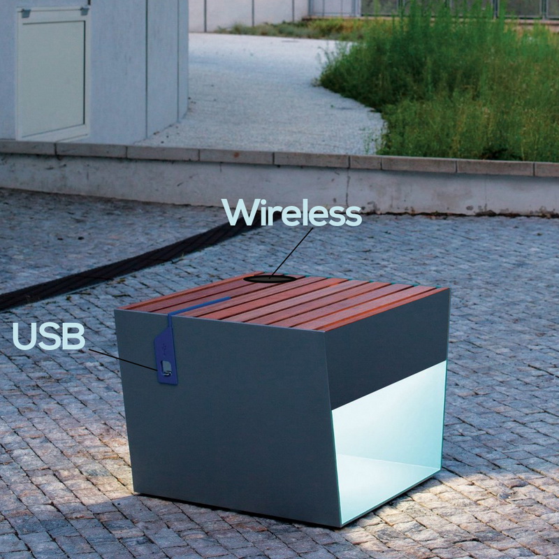 Precio barato Variedad Diseño WiFi USB Chargring Caja metálica solar