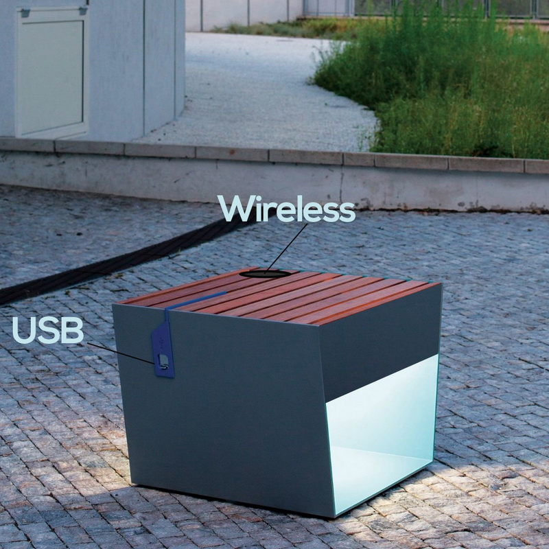 Precio barato Variedad Diseño WiFi USB Chargring Caja metálica solar