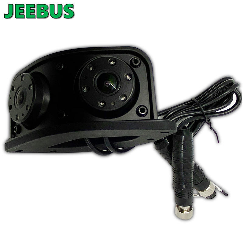 Cámara de visión trasera frontal de visión nocturna impermeable HD AHD Video Dual Dash Cam Espejo Sistema de monitor DVR para autobús