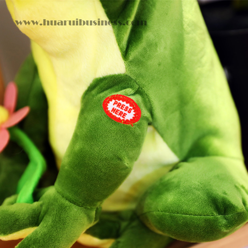 Las ranas con interruptores eléctricos, con terciopelo de leche, pueden sacudir el cuerpo y parpadear.