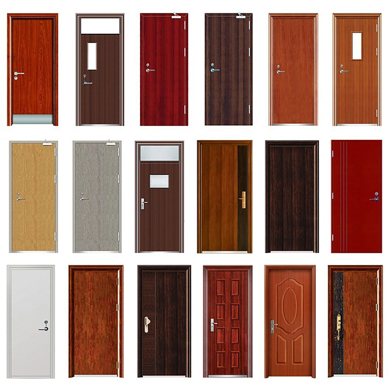 Puertas de Seguridad polivalentes puertas de lujo de chapa diseño personalizado 0,5 / 1,0 MN puertas de chapa revestidas de zinc precios diseño de puertas de Seguridad con puertas de acero comercial