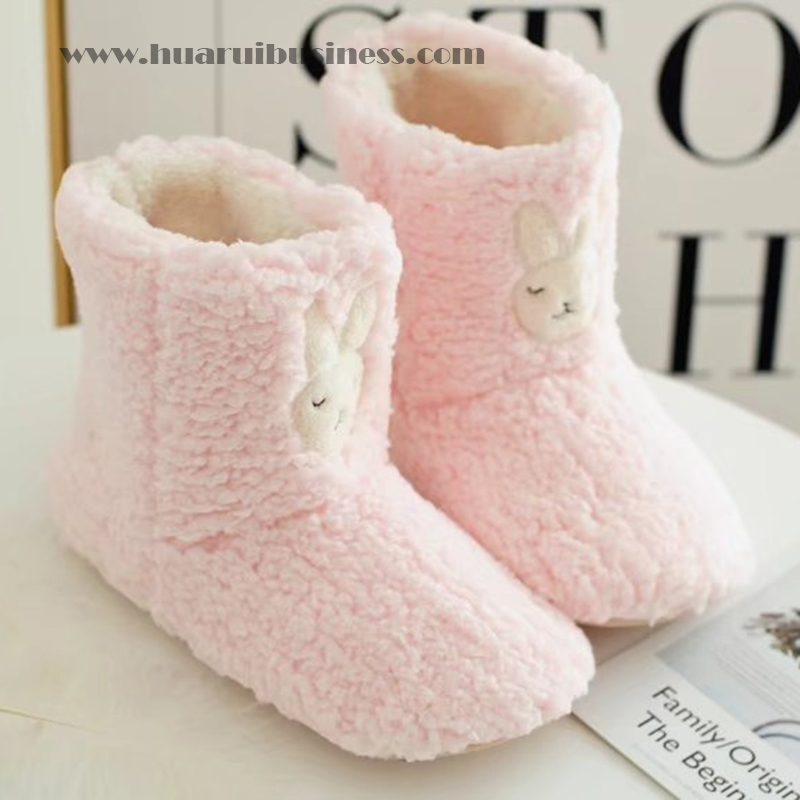 Botas de tobillo femenino, botas de peluche suave, botas de peluche confortable