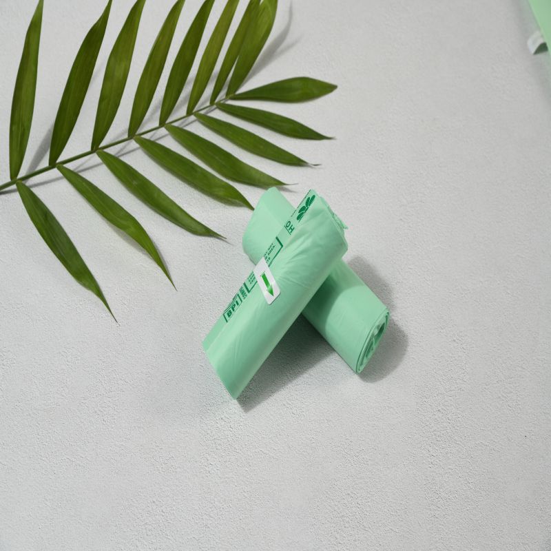 Almidón de maíz biodegradable 100% bolsas de basura con abono orgánico