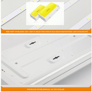 Lámparas de instalación planas conectadas de LED de 4 pies, lámparas de taller de LED de garaje de 5.000 K, etl y Energy Star autenticadas, lámparas lineales de interiores de LED, lámparas de succión de LED