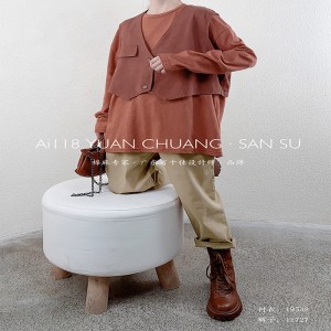 Diseño liviano estilo cilíndrico coser mangas estilo recreativo algodón puro y lino extra grande personalizado 19.538 camisetas + chaleco