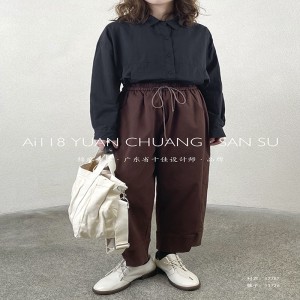 Pantalones sueltos para mujeres, para cualquier ocasión, el estilo de ocio más cómodo algodón - lino personalizado 11726 pantalones sueltos de moda