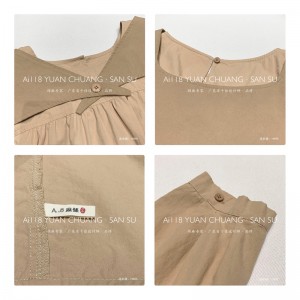 Diseño holgado Minimalista Elegante Casual Color sólido Color impreso Algodón y lino de gran tamaño personalizados 19595 Vestidos camiseros