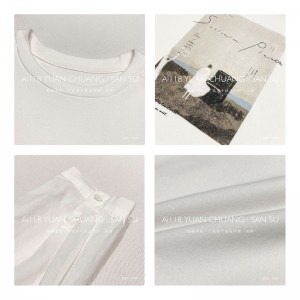 Diseño liviano estilo de cuello muy sencillo estilo de sutura mangas estilo recreativo seda de seda talla talla grande