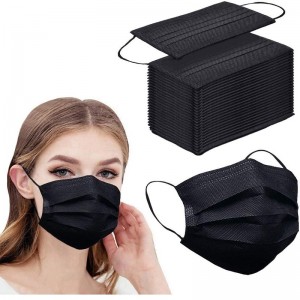 Mascarilla negra desechable 3ply