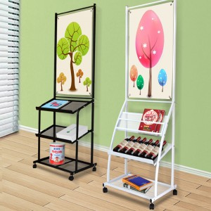 TMJ -549 Revestimiento de polvo de piso portátil al por mayor estante de exhibición de revistas de metal