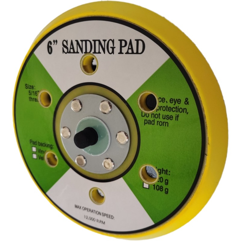 Suministrado de fábrica 125 mm 5 pulgadas Disco de respaldo Respaldo de goma abrasiva 150 mm M14 Almohadilla de lijado neumática para lijadora