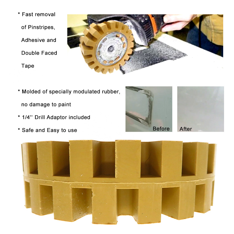 4 pulgadas, 100 mm Goma de caucho rueda de frotación whizy rueda de perforación de base de etileno adhesivo