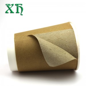 Vasos de papel compostables de doble pared kraft de 12 oz