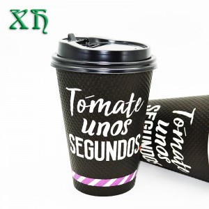Vaso de papel para venta de paredes onduladas de 12 oz