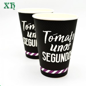Vaso de papel para venta de paredes onduladas de 12 oz