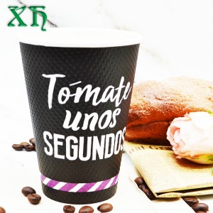 Vaso de papel para venta de paredes onduladas de 12 oz