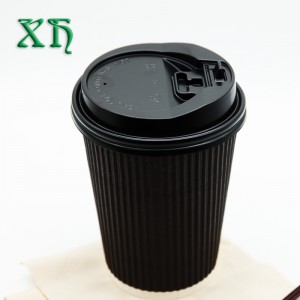 Taza biodegradable del papel de empapelar de la ondulación de 12 onzas para las tazas de café calientes de la venta al por mayor del café