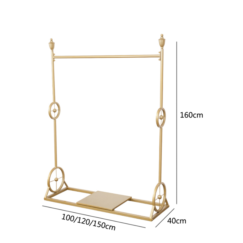 Tmj PP - 565 multifunción altura ajustable marco de visualización de prendas metálicas de oro