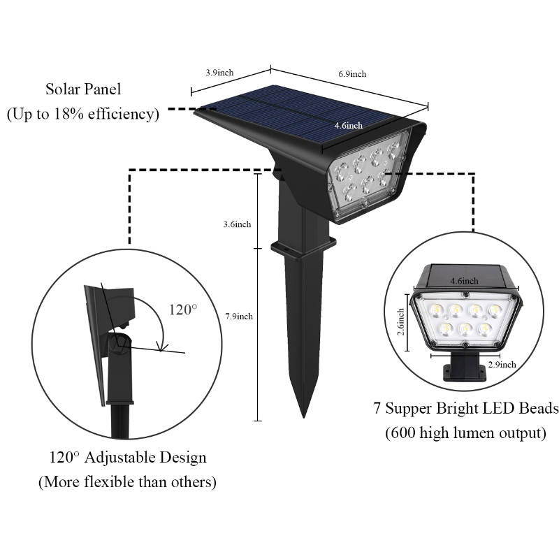 Luz de jardín con foco solar