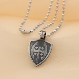 Collar de Italia al por mayor de acero inoxidable anti colgante negro