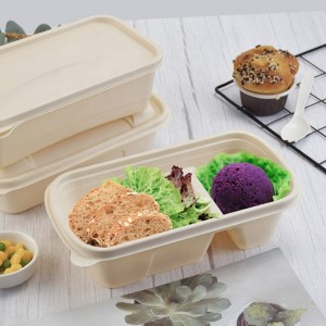 Almidón de maíz biodegradable caja de empaquetado de alimentos fiambrera degradable envases de comida para llevar a granel