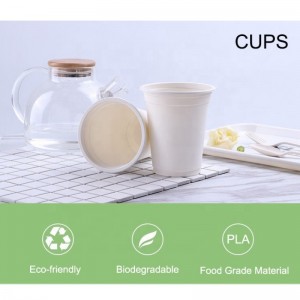 6 Oz 8 Oz 11 Oz impresión personalizada taza de café compostable respetuoso con el medio ambiente taza de almidón de maíz biodegradable desechable