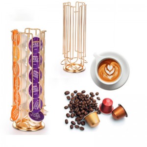 Tmj PP - 582 360 degree Rotary metal base Coffee pod Station Coffee Capsule Display Frame