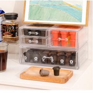 Tmj PP - 586 ODM desktop transparent Acrylic Nespresso Coffee Box stand display