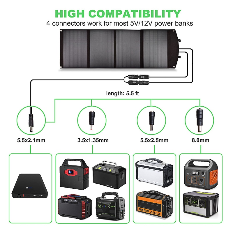 Bolsa plegable solar de 100 W