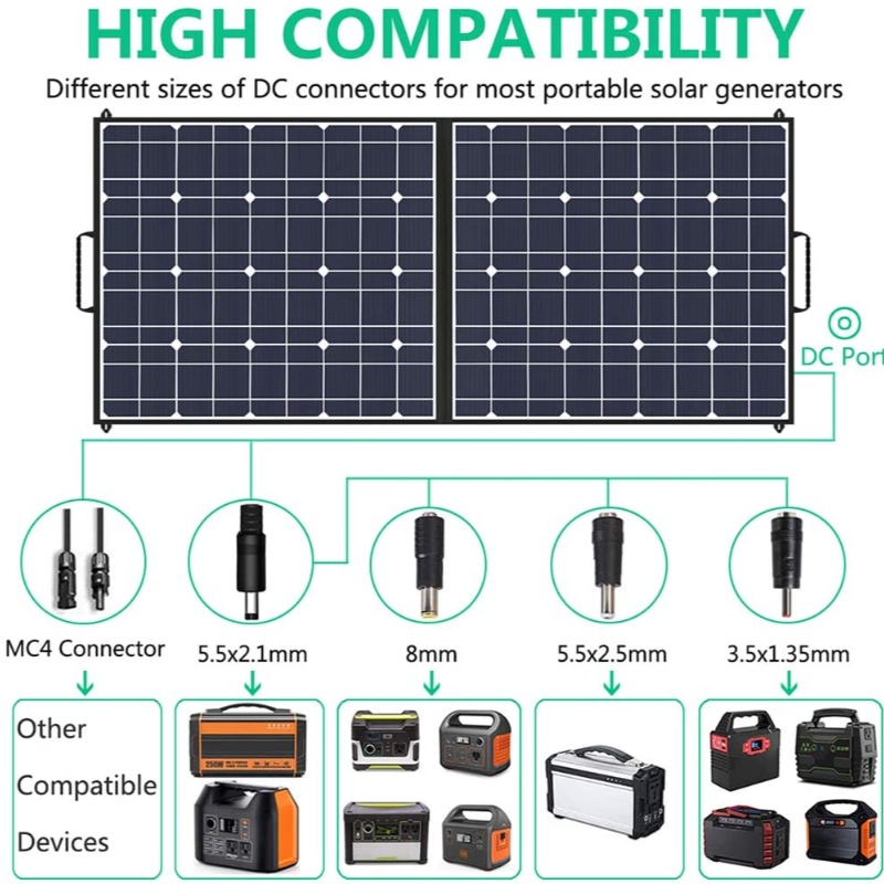 Bolsa plegable solar de 100 W