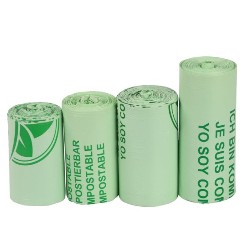 Bolsa de basura biodegradable compostable para residuos Bolsa biodegradable de caca de almidón de maíz