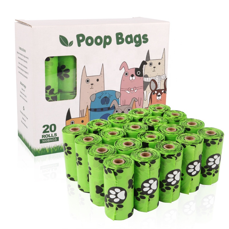 Almidón de maíz compostable almidón de maíz bolsas de estiércol de perro biodegradables desechables bolsas de estiércol de perro respetuosas con el medio ambiente
