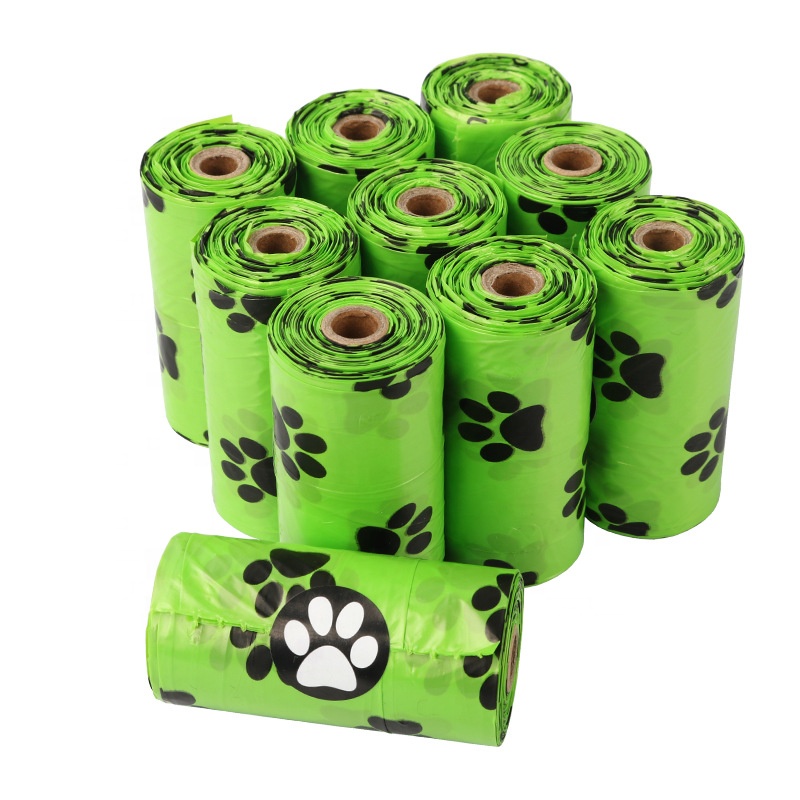 Almidón de maíz compostable almidón de maíz bolsas de estiércol de perro biodegradables desechables bolsas de estiércol de perro respetuosas con el medio ambiente
