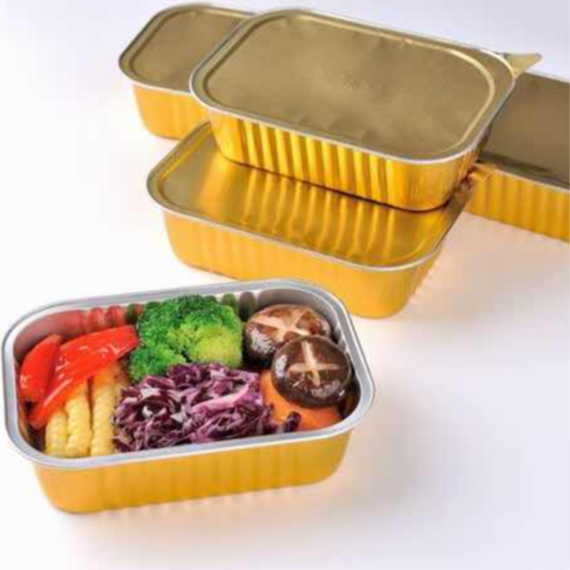 Envase de comida para llevar de papel de aluminio de uso alimentario desechable Fiambrera de comida de papel de aluminio biodegradable
