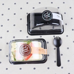 Caja de blister no tóxica de grado alimenticio desechable caja de embalaje de pastel para llevar transparente arqueada caja de embalaje de postre