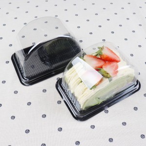 Caja de blister no tóxica de grado alimenticio desechable caja de embalaje de pastel para llevar transparente arqueada caja de embalaje de postre