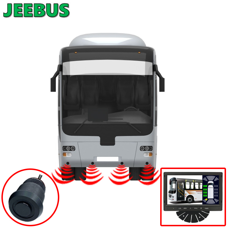 Sistema de monitoreo de sensores de radar de estacionamiento de autobuses