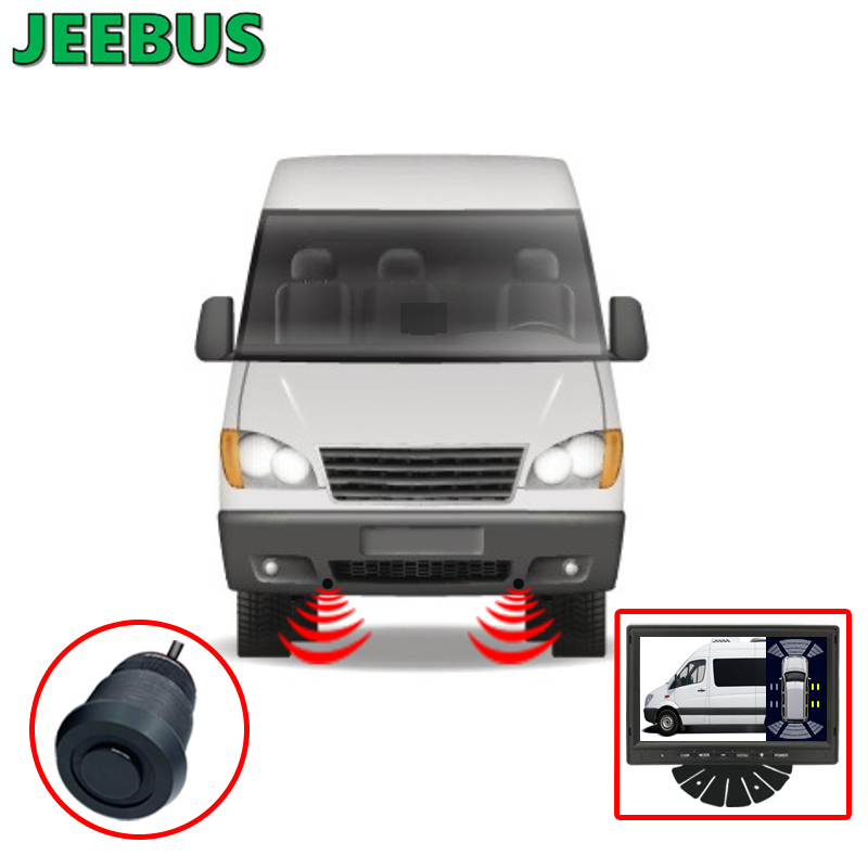 Sistema de monitor de sensor de estacionamiento visual ultrasónico al por mayor con cámara de marcha atrás Car Van Camper 8 sensores Detección de radar Pantalla digital