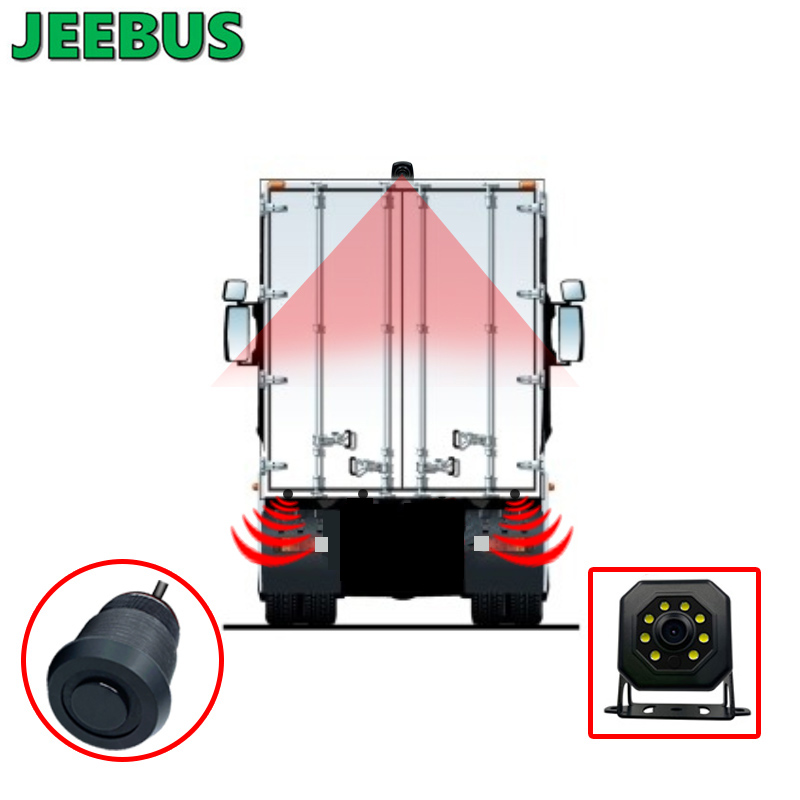 JEEBUS Cámara de respaldo Visión Sensor de estacionamiento Sistema de monitoreo Pantalla de sensor de detección de radar digital ultrasónico