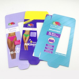 Caja de pantalla de ropa interior ropa interior, caja de tarjeta de ventana.