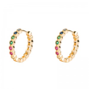 Pendientes denicho europeos y americanos, pendientes de zircon micro-incrustados de cobre, color verde galvanoplastia color circonio pendientes grandes, pendientes rojosnetos