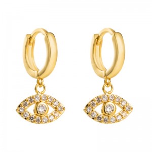 Nueva joyería Pendientes de ojo de temperamento fresco Pendientes Femeninos Pendientes Real Pendientes de Zircon Micro-INlay